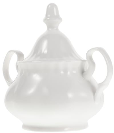 Alipis Azucarero Con Tapa De Cerámica Blanca Para Granos De Bote Decorativo y Práctico