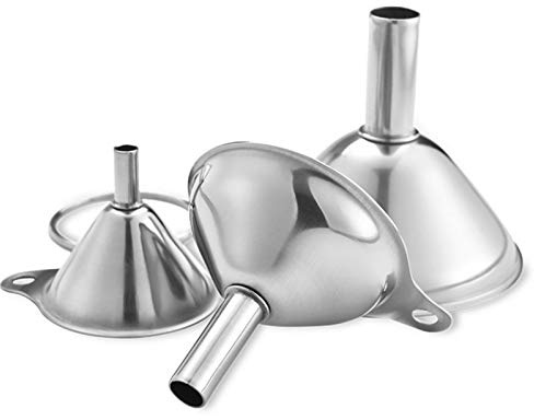 Funnel per riempire bottiglie, cucinare il set di imbuto di 3 | Utility Funnel in acciaio inossidabile per trasferimento rapido e pulito olio, birra, liquido, cibo, polvere