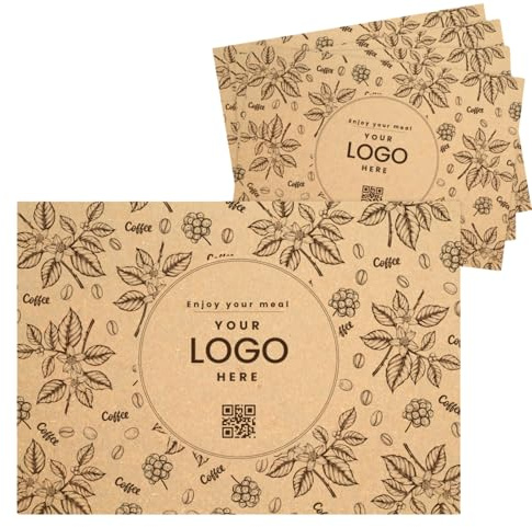 Tovagliette Americane in Carta Monouso Personalizzabili – Modello Caffè | Tovagliette Sottopiatto per Bar, Colazioni, Ristoranti e Uso Domestico | 29,7 x 42 cm (125 pezzi)