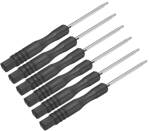 sourcing map 6pcs Mini Phillips Screwdriver 1.5mm 80mm Length Micro Precision Cross Head Screw Driver with Non-Slip Black Handle for Watch Eyeglasses Electronics Small Appliances Repair
