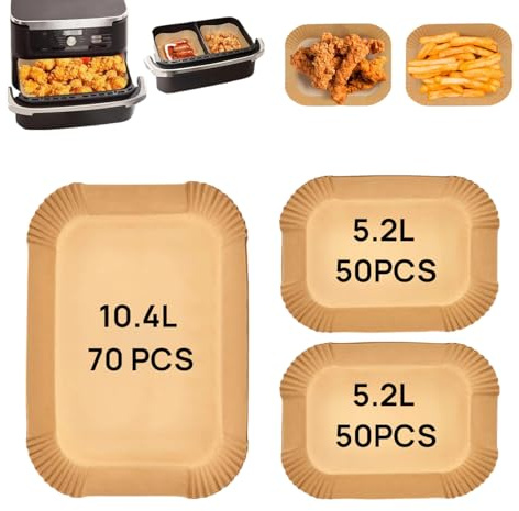 Cecanndila 170pcs Airfryer Backpapier für Ninja Foodi Flexdrawer AF500EU 10.4L, Backpapier für Heißluftfritteuse Cosori Dual Blaze Twinfry 10L, Cecotec 9000 9L