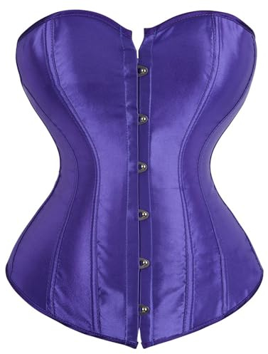 Corsetto da donna taglie forti sexy in raso con lacci disossati overbust lingerie vintage cincher vita da donna modellante modellante retrò rinascimentale vittoriano performance costume