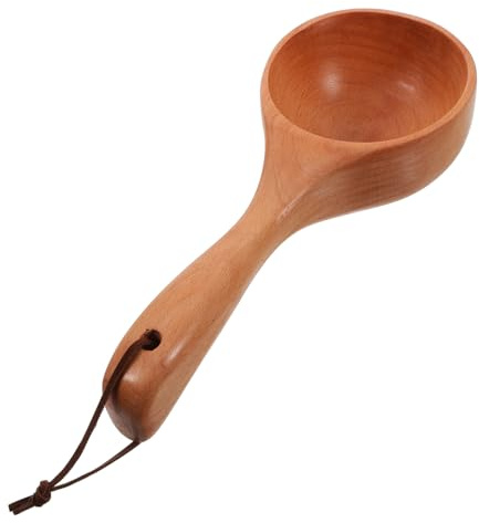 Alipis Pala De Haya Cucharón De Madera Para Agua Cuchara Para Salsa Pala Para Agua Doméstica Para Cocina y Baño Multiusos