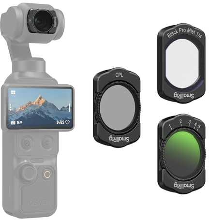 SMALLRIG Magnetic ND & CPL & Effect Filter Set for DJI Osmo Pocket 4/3-3 Pack CPL 1/4 Black Diffusion Variable ND2-32 Filters Accessories, HD Optical Glass Multi-Coated - 5832