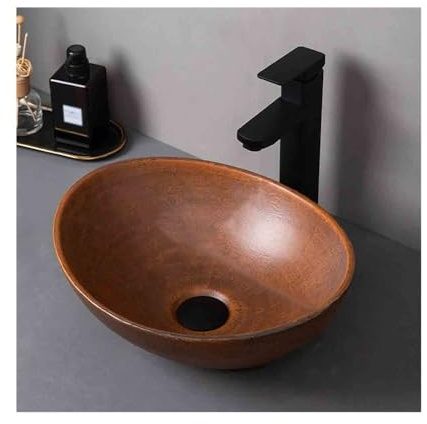 Lavabo Lavabo de cerámica vintage con pedestal for exteriores e interiores, for baño, accesorios Redondo