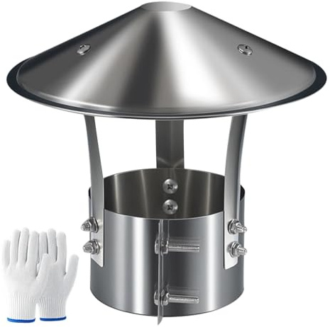 Comignolo in Acciaio Inox Tetto Antipioggia per Tetto Argento Scarico Fumi Copertura Camino Ø 75mm-315mm per Condotti di Stufe e Caminetti Camino Terminale Canna(315mm)