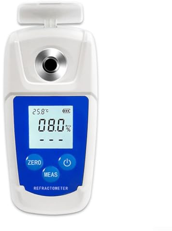 Misuratore di zucchero digitale 0-32% e 0-55% per gamma brix con compensazione automatica della temperatura, saccarimetro alimentare portatile per test di bevande, design resistente all'acqua con