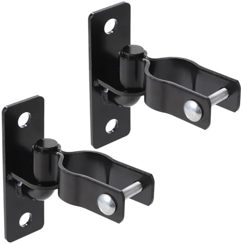 2 PCS Wall Mount Gate Hinges, 1-3/8 in Chain Link Fence Post Hinges, Rustproof Metal Outdoor Gate Hinge for Brick, Wood, Metal Wall, Heavy Duty Chain Link Fence Frame