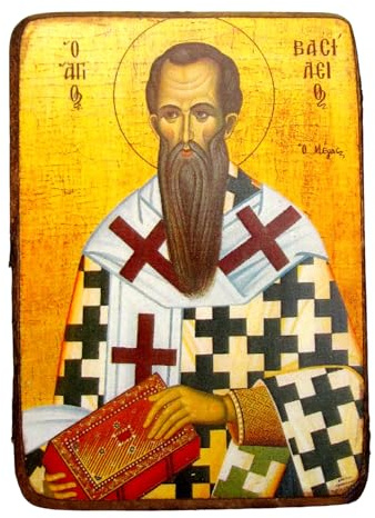 IconsGr Hölzerne griechisch-christlich-orthodoxe Holz-Ikone des Heiligen Vasilios / A0