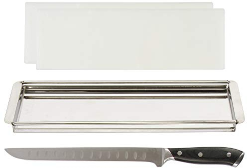 Beef Jerky Fleischschneider-Set, 100 % präzise, einheitliche Scheiben , verstellbare Dicke, spülmaschinenfest, 25,4 cm, Fleischschneidemesser, Jerky Maker und Fleisch-Aushärtung wie zu Buch