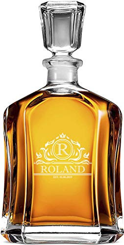 Regalos Para Los Padrinos Decantador De Whisky 700ml, Decantador Personalizado Monogramado, Vidrio