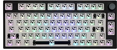 EPOMAKER TH80 Pro 75% 80 Keys Hot Swappable Bluetooth 5.0/2.4GHz/Wired Mechanical Gaming Keyboard Kit with Dampener Foams, PCB Mounting Plate, Compatible with 3/5Pin Switches for PS4/PS5/Xbox (Black)