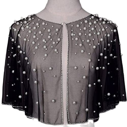 Braut Umhang Hochzeit Accessoires Perlen Hochzeit Cape Short Front Long Rücken Frauen Wicke Abend Wickel Schal