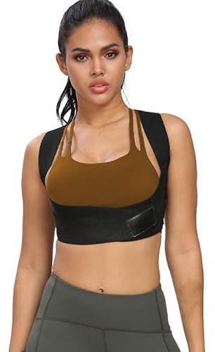 Youery Correttore posturale spalle schiena, busto schiena uomo y femmina regolabile per il supporto della clavicola e per alleviare il dolore da collo, spalle e parte superiore della schiena (M)