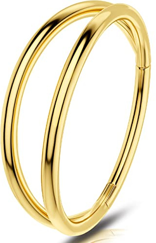 OUFER 20G 0.8mm Nasenpiercing Chirurgenstahl Helix Hoop Nose Ring Nasenring Nasen Piercing Nase Nostril Stecker Silber Gold Nasenstecker Schmuck Rook Tragus Conch Daith Earring Frauen Männer 6 8 10mm