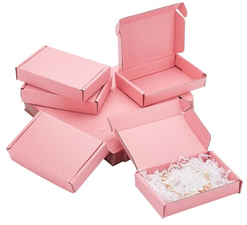 PH PandaHall 30 Confezione Scatole Postali In Cartone Scatole Regalo Scatole Postali Piccole Scatole Postali Scatole Kraft Scatole Postali In Cartone Ondulato per Imballaggi Spedizioni Spedizioni,Roso