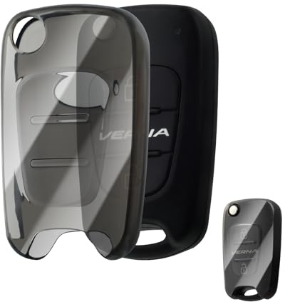 OFFCURVE Schlüsselhülle Transparent für Hyundai i30 i40 ix20 ix35 Santa Fe | TPU Autoschlüssel hülle für Hyundai Elantra i10-i40 ix20-ix55 Santa Fe Verna Sportage Carens Forte Avante
