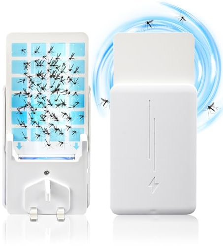 Yabound Flying Insect Trap for Indoor Use, Plug in Fly Trap Indoor with Night Light, Fly Catcher Trap with 5 Glue Cards, for Mosquito, Flies, Fruit Flies, Moths, Gnats, White