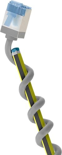 goobay – Cable CAT 6A delgado/Cable de red RJ45 CAT 6A ultraflexible U/FTP CU/Cable Ethernet con conectores cortos / 10 Gbit/s LSZH, protección contra dobladuras/gris, 0.15m, 74304