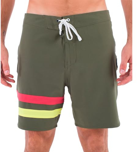 Hurley Phantom Block Party 18' Maillot de Bain, Charcoal Fern 2, 48 Homme