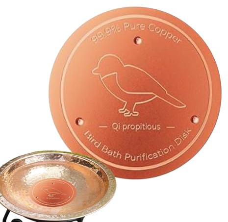 Bird Bath Clean - Birrd Bath Copper Disk | Birdbaths & Bowls | Naturlig algae kontroll kopparring för färskt vatten, miljövänlig badrenare, lätt att använda disk för små och utomhusfågelbad