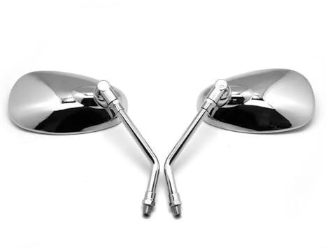 1 Paar 10-mm-Motorradspiegel Für Für Vulcan 1500 1600 1700 500 800 88 900 S Chrom Ovale Retro-Rückspiegel REOKIP