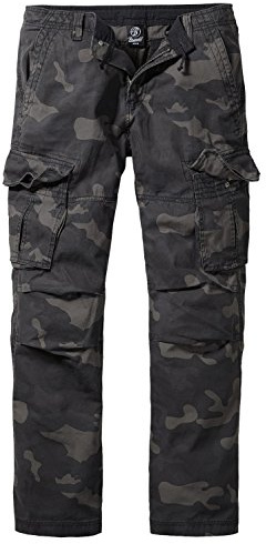 Brandit cargobyxor Texas Slim Vintage herrbyxor, Darkcamo, XL