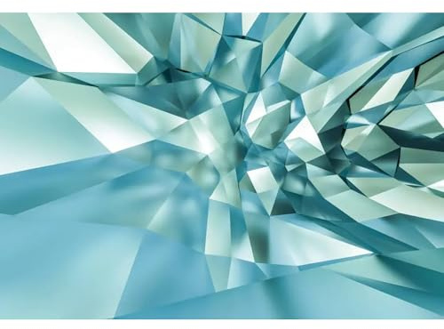 Komar Fototapete 3D CRYSTAL CAVE | 368 x 254 cm | Tapete, Wand Dekoration, Design, Abstrakt, Diamant, Glas, Schlafzimmer, Wohnzimmer | 8-879