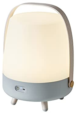 Kooduu Lite-up Play - Altoparlante Bluetooth e Lampada Portatile Senza Fili - Lampada da Comodino Rilassante, Lettore Musicale - Sistema Ricaricabile Suono e Luce, Design Danese - 29x40cm, Azzurro