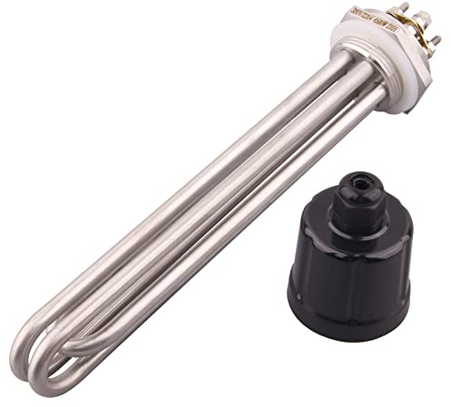 DERNORD 1-1/4 Zoll Heizelement 3U Typ Elektrischer Brühwassererhitzer BSP Gewinde Edelstahlflansch 220V 4500W