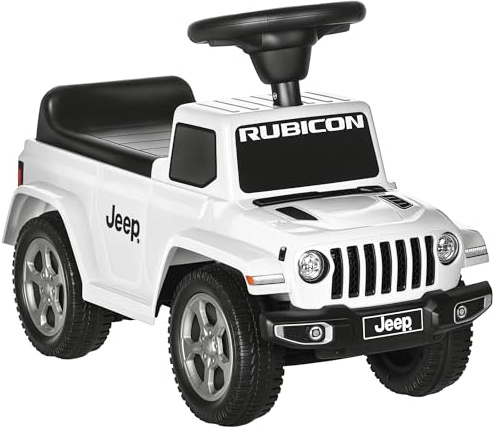 AIYAPLAY Porteur Trotteur Enfants Voiture Licence Jeep 18-36 Mois Coffre - 63,5 x 29 x 42 cm Blanc