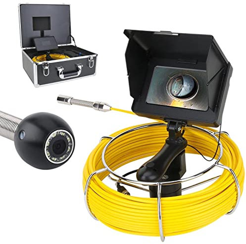 XDLYWUZIQ Kanalkamera 40M mit DVR, Endoskopkamera, 5 Zoll IPS HD 1080p Endoskop Inspektionskamera mit Licht, Wasserdicht IP68 Professionelle Kanal Abfluss Video Inspektionskamera