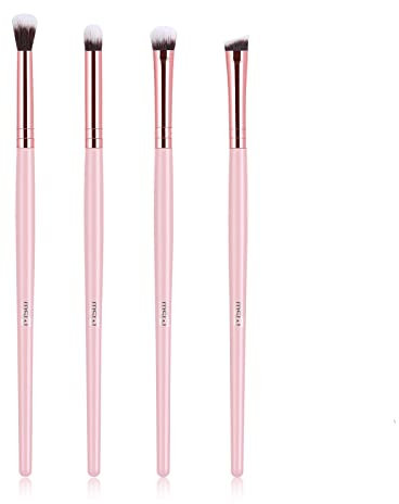 MSQ 4 Stück Rosa Augenpinsel Pinsel Set Lidschatten Pinselset Makeup Eyeshadow Augen Pinsel Schminkpinsel Set Zum Verblenden Von Lidschatten, Puder, Highlighter, Concealer