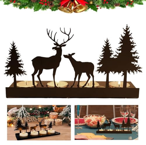 Adventskranz Teelichter,Kerzenhalter Adventskranz Schwarz für 4cm Teelicht,Kerzenständer Metall Modern,Kerzentablett Eckig,Adventskerzenhalter für Adventskranz Deko Adventsdeko Gesteck