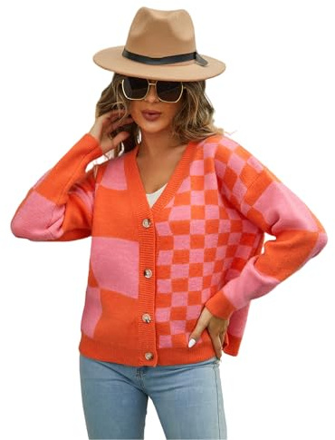 HEYPORK Damen Herbst Winter Warm Bequem Pullover Casual Mode Strickjacke Strickpullover Frauen Strickjacke StraßE Hipster Kurz Gestrickt Blumen Pullover