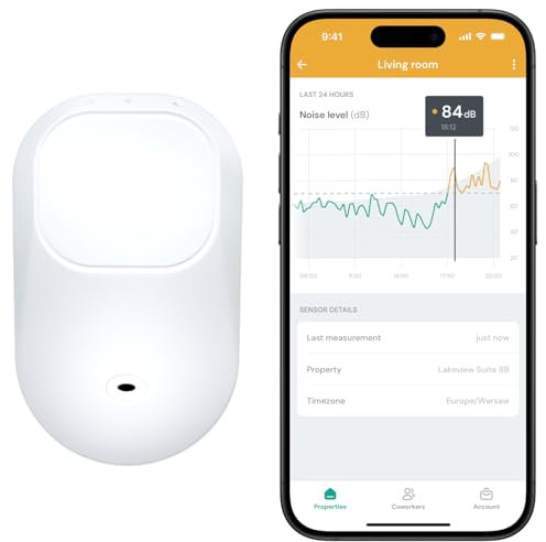 RentEye Remote Noise Monitoring | Noise Meter | Noise Level Meter | Sound Level Meter | Mobile App | No Subscription | Real-time Notifications