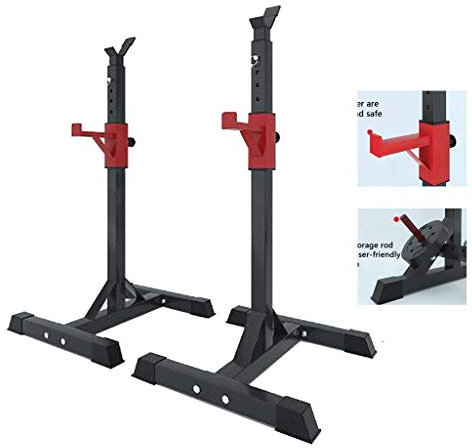 Dip-Ständer Split Squat Rack Multifunktionaler Langhantelständer Gewicht Bettstütze Heimfitnessgeräte Langhantelständer Mehrstufige Höhen- Und Breitenverstellung ，107x60x90~150cm