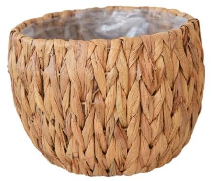 Dualoai Cubierta de Maceta Tejida Cesta Decorativa florero Titular, Interior al Aire Libre Organizador de Almacenamiento, Cesta de Almacenamiento de Plantas, 25 Cm X 20 Cm