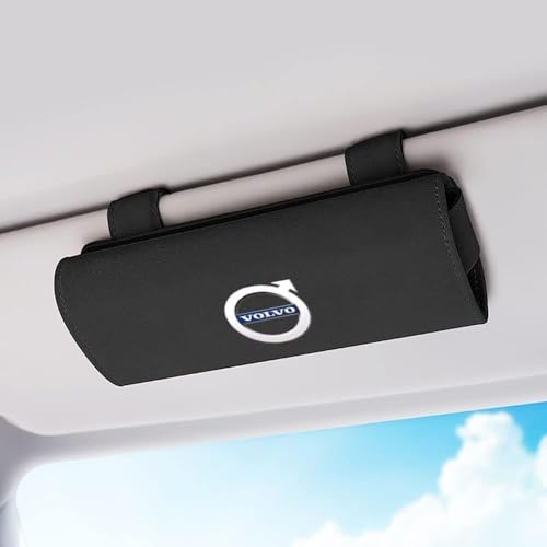 XWSBUDE Auto Brillenhalter, für Volvo XC90 XC70 XC60 XC40 V90 V70 V60 V40 Sonnenblende Sonnenbrillen Brillenaufhänger Brillenetui Brillenhalter Aufbewahrungsbox,C