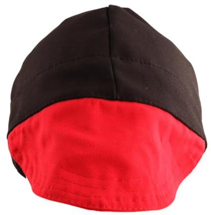 perfeclan Gorro de soldadura, gorro de soldadura a prueba de polvo, equipo de trabajo, casco de soldadura, sombrero resistente al fuego para soldador de casco, Negro Y Rojo