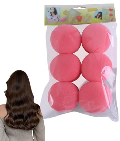 Acunny Sponge Hair Curler, Sponge Hair Curlers – Tragbare Frisierrollen, Set mit 6 weichen Schlaf-Curling-Werkzeugen, Lockenwickler mit Schwamm für Mädchen