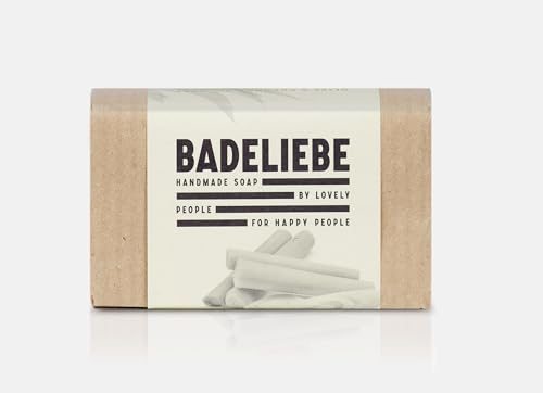BADELIEBE Hartes Seifenstück mit Lemongrass Zitronengras, Oliven- & Kokosnuss-Öl – 115 g vegane Hartseife als Seifenbasis für Hände, Gesicht & Körper – Frei von Palmöl und Tierversuchen