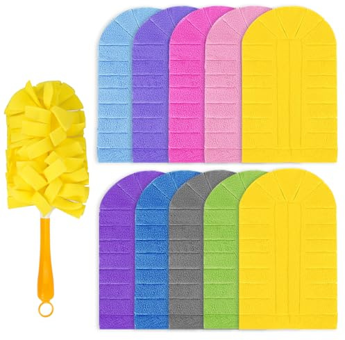 KEEPOW 10 Recharges pour Swiffer Plumeau Poussière – Grande Quantité | Recharges en Microfibre pour Swiffer Duster, Super Absorbantes, Lavables, Grande Quantité pour Usage Quotidien & Bureau