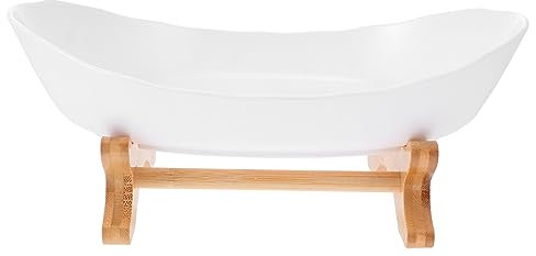 TOPPERFUN 1 Set Vassoio Per Vassoio Di Frutta Snack Di Frutta Spuntino Piatto Di Frutta Snack Ciotola Da Frutta Piatto Snack Da Tavola Di Legno Bianca Riutilizzabile