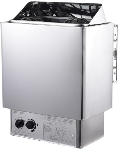 ylpddmm Eficiente Estufa de Calentamiento de Acero Inoxidable de 3/4.5/6/8/9 KW para la Habitación de la Sauna y los Centros de Fitness con Control termostático Integrado,3KW