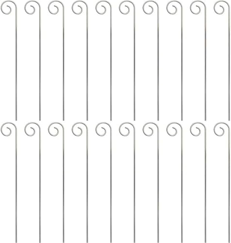 20Pcs Stainless Steel Plant Label Hooks Garden Markers Stake Plant Label Holder Plant Hanger Plant Sign Stake Rustproof Deformed Garden Sign Hanging Rods for Flower Planter (20cm)