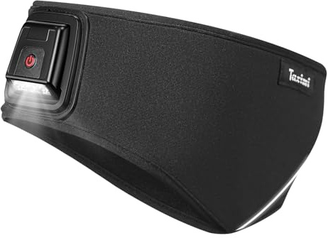 Taximi Fascia per capelli con luce – Inverno scaldaorecchie lampada per donne e uomini, fascia da corsa a LED ricaricabile per jogging, escursionismo e bicicletta, colore nero