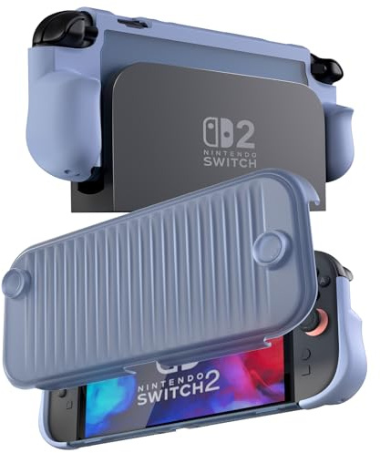 ProCase Fodral kompatibelt med Nintendo Switch 2 2025 Dockable 7,9 tum, tunt skyddsfodral med justerbart stativ och ergonomiskt grepp – marinblå