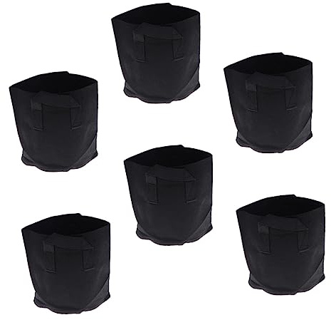 ibasenice 6 Piezas Bolsa de Crecimiento para Plantas de Tela No Tejida Macetas de Resistente y Transpirable para Interior y Exterior Color Negro