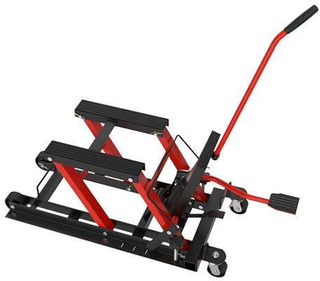 FIVMEN Hydraulisk motorcykel lyftplattform höjd justerbar 230–340 mm motorcykel lyftbord motorcykel lyftstång lastkapacitet 680 kg monteringsbock motorcykellyft motorcykelstativ, typ A